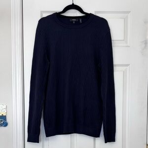 Theory Men’s Riland 100% Cotton Cable Stitch Crewneck Sweater